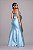 Vestido de festa longo, em zibeline, modelagem sereia, tomara que caia - Azul Serenity - Imagem 3