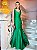Vestido de festa longo, em zibeline , com decote em coração e modelagem sereia - Verde Bandeira - Imagem 1