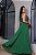 Vestido de festa longo, nula manga com capa - Verde Esmeralda - Imagem 3