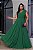 Vestido de festa longo, nula manga com capa - Verde Esmeralda - Imagem 1