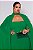 Vestido de festa longo, com alças finas e capa removível - Verde Esmeralda - Imagem 2