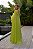 Vestido de festa longo, em chiffon com alças finas e capa removível - Verde Lima - Imagem 3