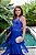 Vestido de festa longo, em franja com cinto removível - Azul Royal - Imagem 2