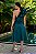 Vestido de festa midi, nula manga em zibeline e babado no busto - Verde Esmeralda - Imagem 3