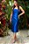Vestido de festa midi, em zibeline, tomara que caia - Azul Royal - Imagem 1