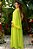 Vestido de festa em crepe de seda, nula manga com faixa removível  - Verde Lima - Imagem 3