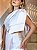 Vestido de noiva longo, em zibeline, nula manga, com recorte na cintura - Branco - Imagem 2