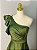 Vestido de festa longo, nula manga com drapeado no busto - Verde Oliva - Imagem 2