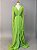 Vestido de festa longo, com decote em V - Verde lima - Imagem 1