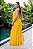 Vestido de festa longo, tomara que caia com busto drapeado - Amarelo - Imagem 3