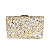 Bolsa clutch, colorida com detalhe em dourado - Off White - Imagem 1