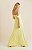 Vestido de festa longo, ombro a ombro com busto drapeado - Amarelo - Imagem 6