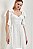 Vestido de noiva longuete, com cintura ajustada e detalhes em poá - Off White - Imagem 5