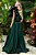 Vestido de festa longo, com detalhes em nula manga - Verde esmeralda - Imagem 3