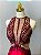 Vestido de festa longo, em zibeline com busto bordado em pedraria - Vermelho - Imagem 5