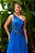 Vestido de festa longo, nula manga com bordado em pedraria - Azul Royal - Imagem 2