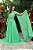 Vestido de festa longo, nula manga com bordado em pedraria - Verde Menta - Imagem 1