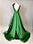 Vestido de festa longo, em zibeline com fenda e decote V - Verde Oliva - Imagem 6