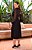 Vestido de festa midi, confeccionado em chiffon com mangas longas bufantes - Preto - Imagem 3