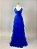 Vestido de festa longo, em tule com recorte na lateral - Azul Royal - Imagem 4