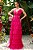 Vestido de festa longo, em tule com recorte na lateral - Rosa Pink - Imagem 1