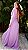 Vestido de festa longo, com detalhes em nula manga e busto drapeado - Lavanda - Imagem 4