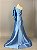 Vestido de festa longo, sereia, nula manga com bordado em pedraria - Azul Serenity - Imagem 6