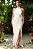Vestido de noiva longo frente única, com fenda - Off White - Imagem 1