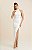 Vestido de noiva longo frente única, com fenda - Off White - Imagem 3