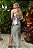 Vestido de festa longo, em paetê com decote quadrado e alças finas com fenda lateral - Prata - Imagem 3