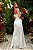 Vestido de noiva longo, nula manga em zibeline com fenda frontal - Off White - Imagem 3