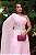 Vestido de festa longo, nula manga com capa e bordado em pedraria - Rose - Imagem 2