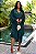 Vestido de festa midi, com manga longa e saia fluida com faixa fixa - Verde Esmeralda - Imagem 4
