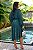 Vestido de festa midi, com manga longa e saia fluida com faixa fixa - Verde Esmeralda - Imagem 6