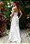 Vestido de noiva longo, tomara que caia, drapeado no busto e detalhe floral - Branco - Imagem 3