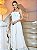 Vestido de noiva longo, tomara que caia com laço frontal duplo - Off White - Imagem 1