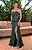 Vestido de festa longo, tomara que caia com recortes estratégicos e bordado - Verde Esmeralda - Imagem 1