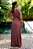 Vestido de festa longo, com decote v , plissado - Rosê - Imagem 3