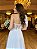 Vestido de noiva longo, em tule, nula manga com detalhe de laço - Branco - Imagem 3