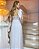 Vestido de noiva longo, em tule, nula manga com detalhe de laço - Branco - Imagem 6
