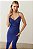 Vestido de festa longo, com modelagem sereia e alças finas em strass - Azul Royal - Imagem 8