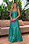Vestido de festa longo, em zibeline, saia sereia e alças largas - Verde Esmeralda - Imagem 1