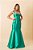 Vestido de festa longo, em zibeline, saia sereia e alças largas - Verde Esmeralda - Imagem 3