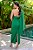 Vestido de festa midi, em crepe com decote assimétrico e capa lateral - Verde Bandeira - Imagem 3