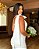 Vestido de noiva midi, com decote assimétrico e aplicação de maxi laço - Off White - Imagem 3
