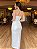 Vestido de noiva midi, com maxi laço no decote e alças flexíveis - Off  White - Imagem 3