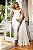 Vestido de noiva midi, com maxi laço no decote e alças flexíveis - Off  White - Imagem 4