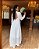 Vestido de noiva mullet, em renda com gola alta e manga longa - Off White - Imagem 5
