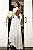 Vestido de noiva mullet, em renda com gola alta e manga longa - Off White - Imagem 8