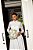Vestido de noiva mullet, em renda com gola alta e manga longa - Off White - Imagem 7